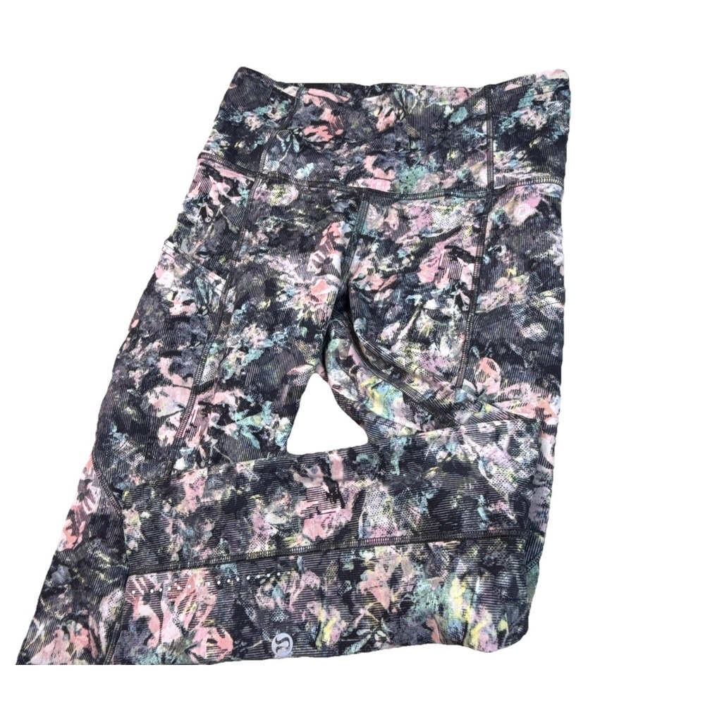 Lululemon Fast & Free Crop Leggings Womens 4 Multicolor‎ Speckled Nulux LW6AWES